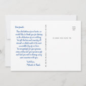 結婚式のお礼 | 写真の上にスクリプトのポストカード 招待状 (裏面)