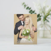 結婚式のお礼、写真＆メッセージカード Vs 2 ポストカード (スタンド正面)