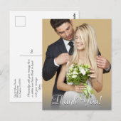 結婚式のお礼、写真＆メッセージカード Vs 3 ポストカード (正面/裏面)