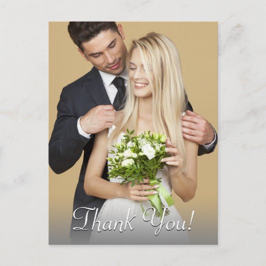 結婚式のお礼、写真＆メッセージカード Vs 3 ポストカード (正面)