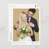 結婚式のお礼、写真、名前＆メッセージ ポストカード (正面/裏面)