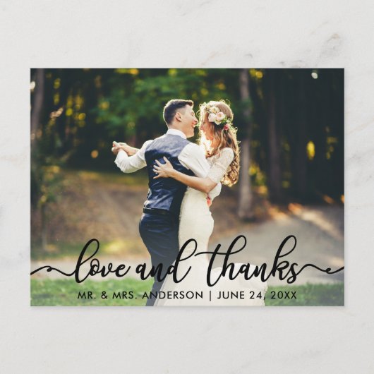 結婚式のお礼 愛と感謝の写真 ポストカード (正面)