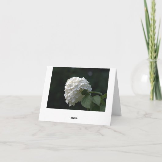 結婚式のお礼 白ライム色のハイドランジアの白いカード サンキューカード (裏面)