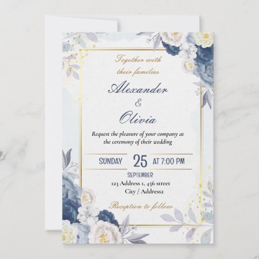 結婚式のお祝いのインスピレーション 招待状 (正面)