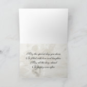 結婚式のお祝いのセピア色 カード (内部)