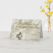 結婚式のお祝いのセピア色 カード (黄色い花)