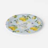結婚式のお祝いのロイヤルブルーレモン花の柑橘類 ペーパープレート (アングル)