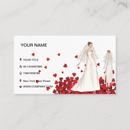 結婚式のお祝いの名刺 名刺 (裏面)