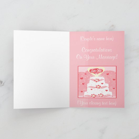 結婚式のお祝いの挨拶状 カード (内部)