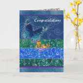 結婚式のお祝いのasianesqueの蝶 カード (黄色い花)