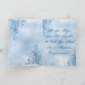 結婚式のお祝いカード: スカイブルーの優雅 カード (内部)