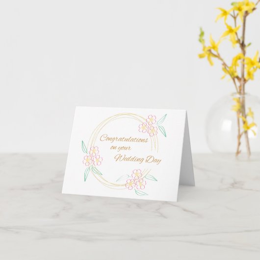 結婚式のお祝い カード (黄色い花)