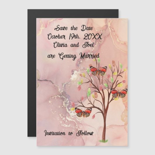 結婚式のご案内 保存 日付 マグネットカード マグネット招待状 (正面/裏面)