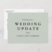 結婚式のご案内 緑色のデザイン ポストカード (正面/裏面)