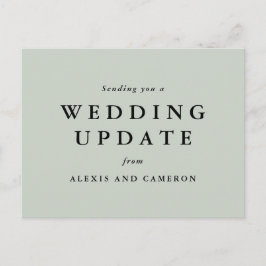 結婚式のご案内 緑色のデザイン ポストカード