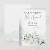 結婚式のご案内 花のカード 招待状 (正面/裏面)