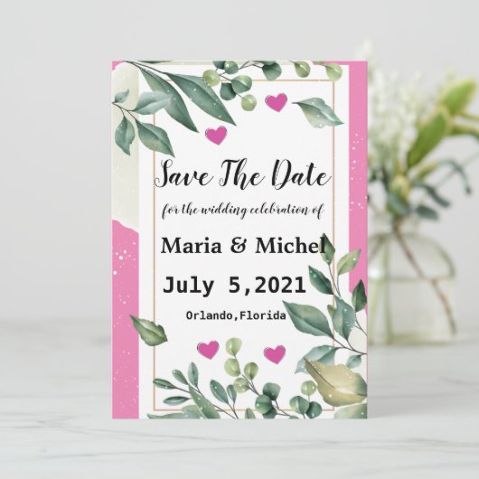 結婚式のご案内（Save the Date） 招待状 (スタンド正面)