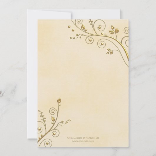 結婚式のそのままの招待状または結婚後パーティーの招待状 招待状 (裏面)