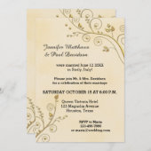 結婚式のそのままの招待状または結婚後パーティーの招待状 招待状 (正面/裏面)