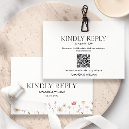 結婚式のためのエレガントな花の出欠確認カード 出欠カード