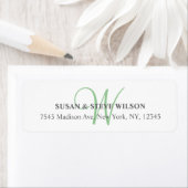 結婚式のためのグレーモノグラム差出人住所ラベル ラベル (インサイチュ)