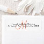 結婚式のためのコーラルグレーモノグラム ラベル (インサイチュ)