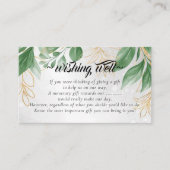 結婚式のためのユーカリ ゴールド フォリアジ ウィッシング ウェル エンクロージャーカード (正面)