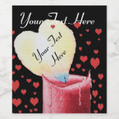 結婚式のためのロマンチックなハート型の炎 ワインラベル (シングルラベル)