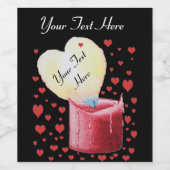 結婚式のためのロマンチックなハート型の炎 ワインラベル (シングルラベル)