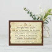 結婚式のためのヴィンテージの子供メニューの選択 メニュー (スタンド正面)