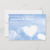 結婚式のための日付-ハート形の雲を救って下さい セーブザデート (正面)