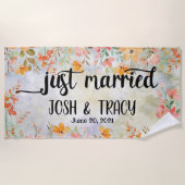 結婚式のための特別な名前のタオル ビーチタオル (正面)