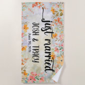 結婚式のための特別な名前入りタオル ビーチタオル (正面)