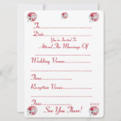 結婚式のための白い弓を持つ赤いハート招待状 招待状 (裏面)