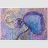 結婚式のための紫と金ゴールドのフローラティッシュペーパー 薄葉紙 (正面)