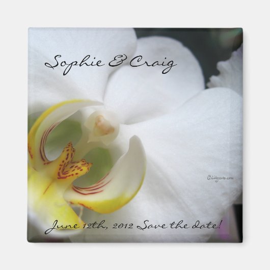 結婚式のための蘭のセーブザデートマグネット マグネット (正面)