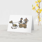 結婚式のための馬が引くキャリッジ カード (黄色い花)