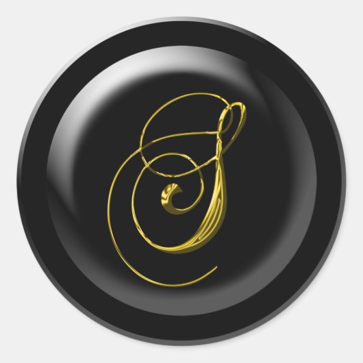 結婚式のためのSモノグラム ラウンドシール (正面)