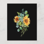 結婚式のひまわり ユーカリ 黒 予算 チラシ (裏面)