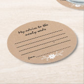 結婚式のアドバイスの紙のコースター ラウンドペーパーコースター (アングル)