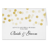 結婚式のアドバイスカードフェイクな金ゴールドホイルのグリッターライト (正面横)