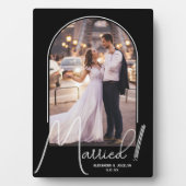 結婚式のアーチ写真 黒 フォトプラーク (正面)