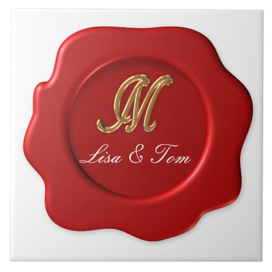 結婚式のイニシャルシール タイル (正面)