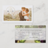 結婚式のイベントの写真撮影の名刺の黒の金ゴールド 名刺 (正面/裏面)