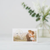 結婚式のイベントの写真撮影の名刺の黒の金ゴールド 名刺 (スタンド正面)