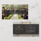 結婚式のイベントの写真撮影の名刺の黒の金ゴールド 名刺 (正面/裏面)