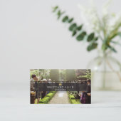 結婚式のイベントの写真撮影の名刺の黒の金ゴールド 名刺 (スタンド正面)