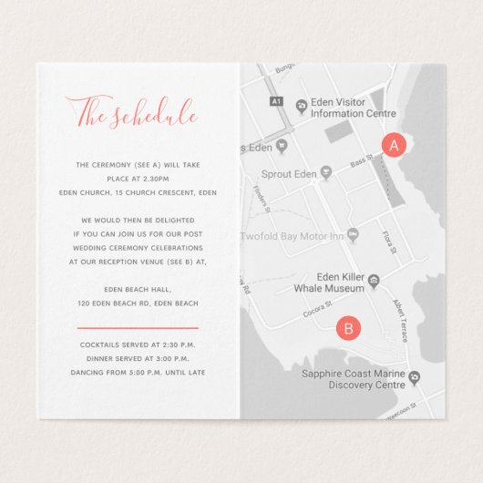 結婚式のイベントはゲストの珊瑚の芸術のスケジュールの地図を詳しく述べます (内部フラット)