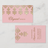 結婚式のイベントプランナーのインドのダマスク織の明るいピンク 名刺 (正面/裏面)