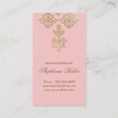 結婚式のイベントプランナーのインドのダマスク織の明るいピンク 名刺 (裏面)